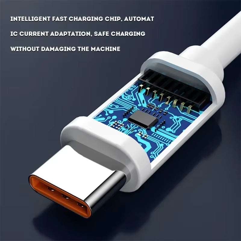 100W USB Type C Cable for Samsung S23 S22 Ultra Huawei P30 Pro Xiaomi Redmi Oneplus 6A Fast Charging Charger Cable Accessories