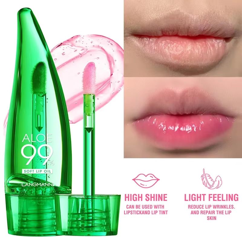 Natural Aloe Lipstick Lip Moisturizing Nourish Waterproof Color Lip Tint Long Durable Gloss Changeable Color Lip Oil Lip Balm
