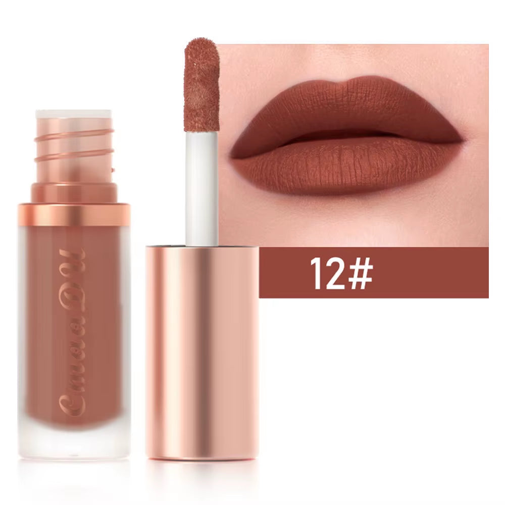 1Pcs Waterproof Matte Velvet Lip Glaze Moisturizing Long Lasting Non-Stick Cup Not Easy to Fade Lip Gloss Lipstick Makeup
