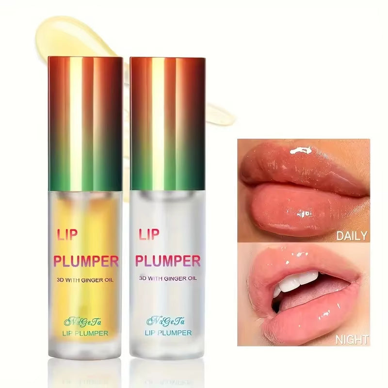 1/2Pcs Ginger and Mint Lip Plumper Oil Radiant,Plumping Lip Volumizing Serum for Smoother,Fuller Lips for Youthful and Sexy Look