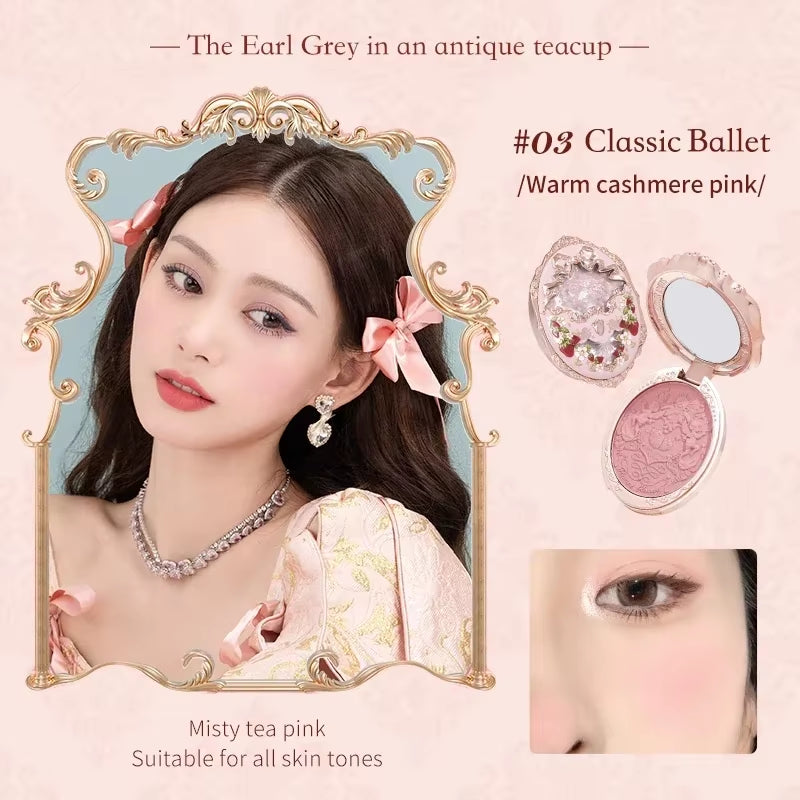Strawberry Rococo Series Embossed Blush 5G Blush Powder Berry Mary Blusher Palette Makeup Profesional