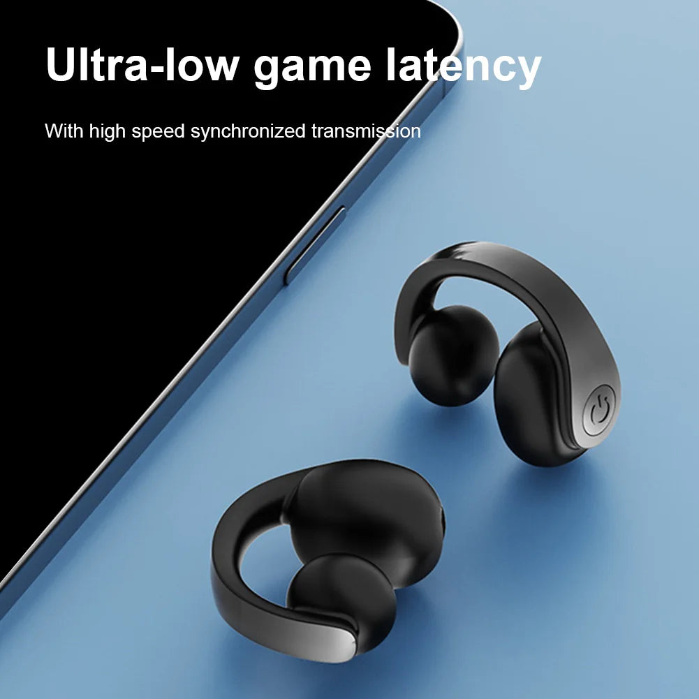 Wireless Ear Clip on Earphone Bluetooth 5.4 Noise Cancelling Hifi Stereo Headset for Running and Sports Activities