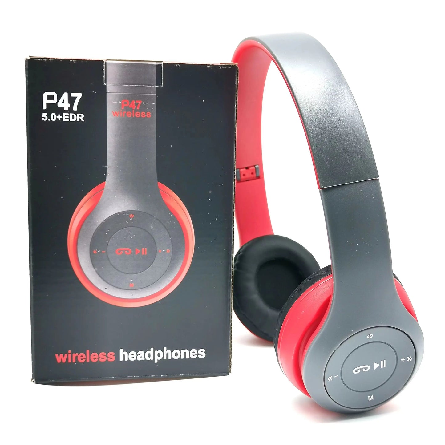 P47 Bluetooth 5.0 Wireless Headphone Foldable HIFI Stereo Bass Earphone Kid Helmet Gift with Mic USB Adaptor for Iphone Game
