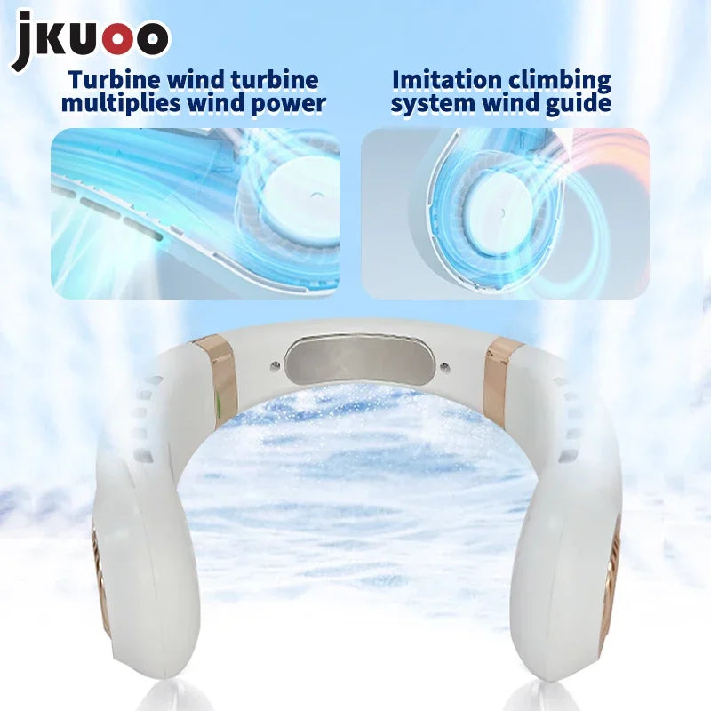 Portable Neck Fan - 5-Speed Soft Silicone - Campers/Hikers - Beach/Trek - Light Quiet - Cooler - Summer Offer