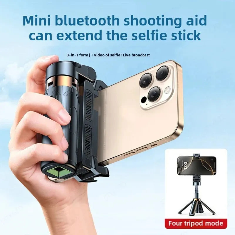 Super Mini Selfie Stick Portable Phone Holder Shooting Aid Versatile Integrated Design Bluetooth Remote for Live Broadcas