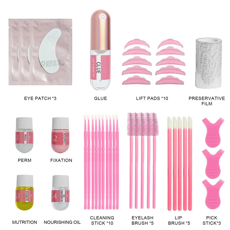 Lash Lift Kit,Lash Lift,Professional Eyelash Perm Kit,Liquid Set,Semi-Permanent,Curling Perming,Wave Lift Extension Perm Set