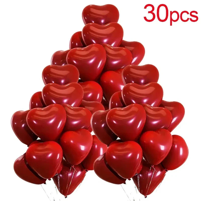 Valentine 50/10Pcs Red Heart Balloons Inflatable Latex Balloon for Valentine’S Day Wedding Party Anniversary Decoration Supplies