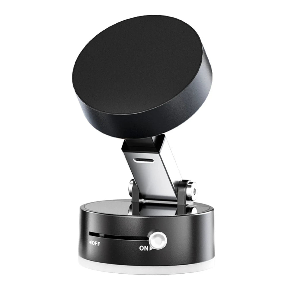 360° Adjustable Vacuum Magnetic Suction Cup Phone Holder Double Sided Magnetic Car Phone Holder Folding Stand for Magsafe Iphone