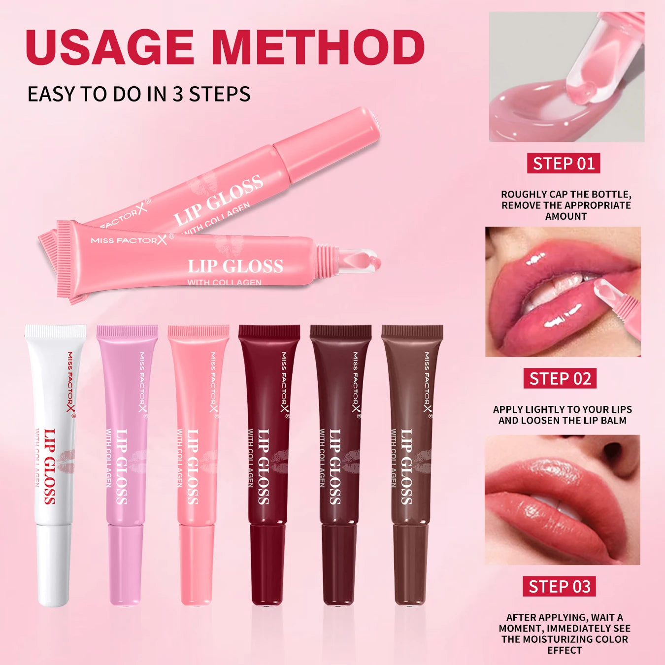 6Pcs/Box 6-Color Lip Gloss Set Unique Gift Set Long-Lasting Moisturizing Glossy Lip Color Valentine’S Day Gift Thanksgiving Gift