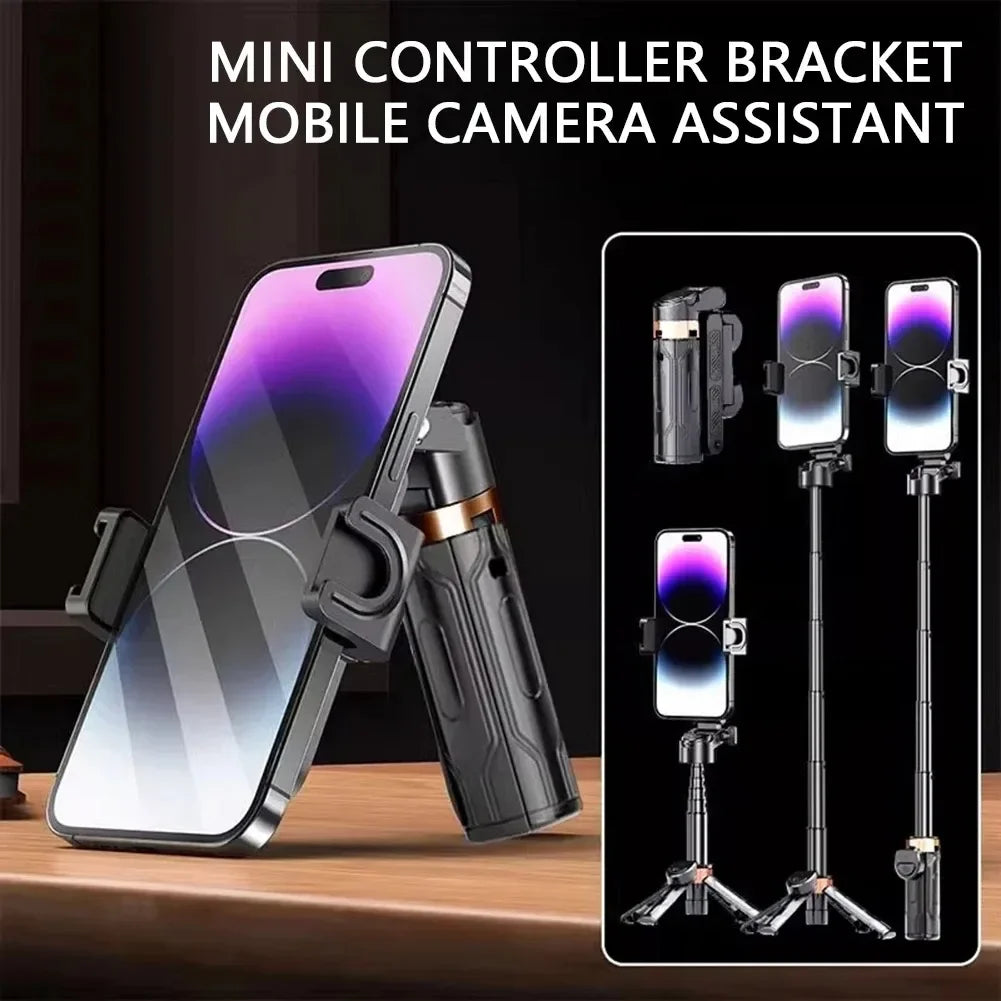 Super Mini Selfie Stick Portable Phone Holder Shooting Aid Versatile Integrated Design Bluetooth Remote for Live Broadcas