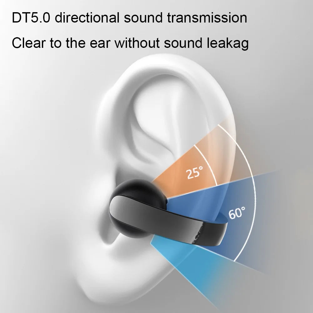 Wireless Ear Clip on Earphone Bluetooth 5.4 Noise Cancelling Hifi Stereo Headset for Running and Sports Activities