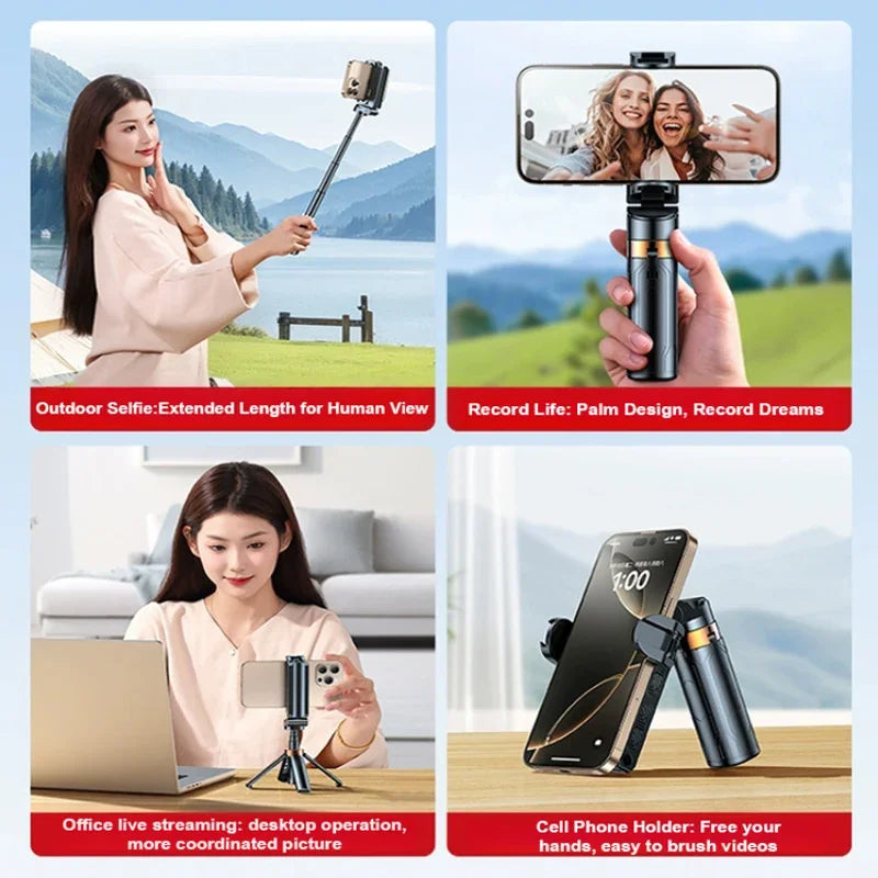 Super Mini Selfie Stick Portable Phone Holder Shooting Aid Versatile Integrated Design Bluetooth Remote for Live Broadcas