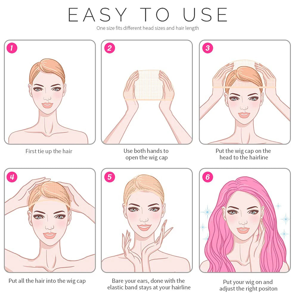 2Pcs (1 Bag) High Quality Wig Cap Hair Net Fashion Stretchable Hair Nets Nylon Mesh Wig Net for Making Wigs Free Size