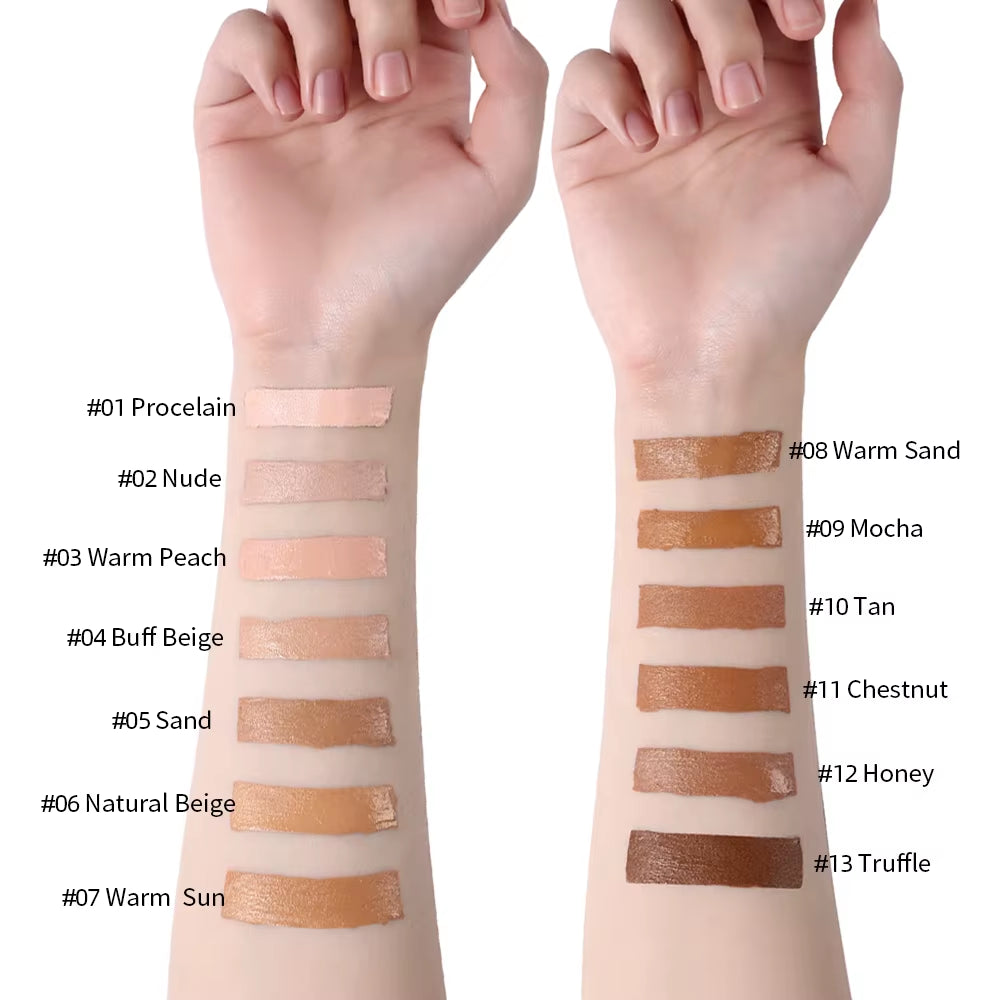 Liquid Foundation Cream for Face Concealer Oil Control Waterproof High Coverage Makeup Long-Lasting Natural Facial Cosmetics