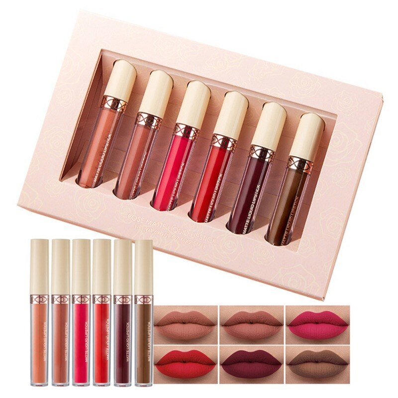 Velvet Matte Lip Gloss 6 Pcs Set