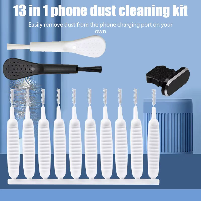 13PCS Mobile Phone Speaker Dust Removal Cleaner Tool Kit for Iphone 14 13 Pro Max Earphones Charge Port Dustproof Cleaning Brush