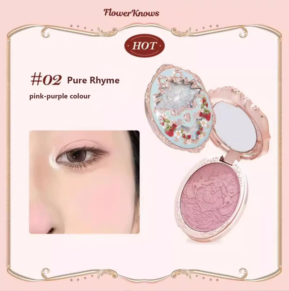 Strawberry Rococo Series Embossed Blush 5G Blush Powder Berry Mary Blusher Palette Makeup Profesional