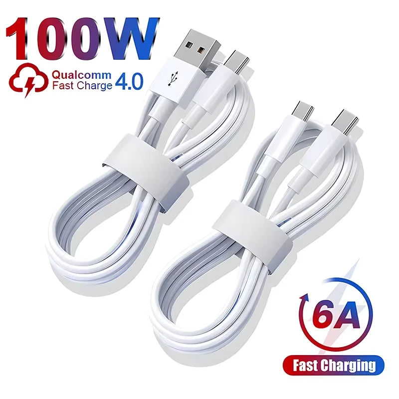 100W USB Type C Cable for Samsung S23 S22 Ultra Huawei P30 Pro Xiaomi Redmi Oneplus 6A Fast Charging Charger Cable Accessories