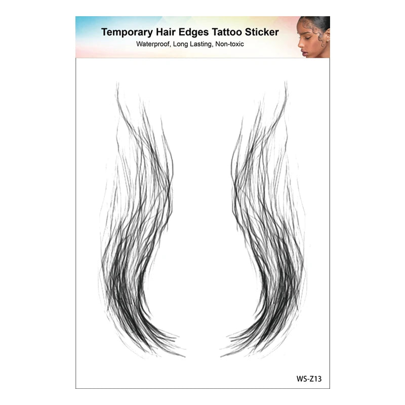 1PC Hair Tattoo Stickers Creating the Seriously Real Baby Hairs Temporary Hairline Sticker Curly Template Hair Edge Tattoo Stick