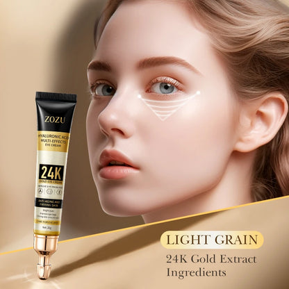24Kgold Hyaluronic Acid Eye Cream Firming Fading Fine Lines Anti-Dark Circle Cream Hydrating Nourishing Eye Care