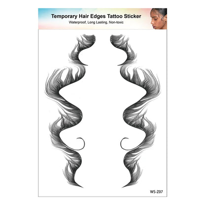 1PC Hair Tattoo Stickers Creating the Seriously Real Baby Hairs Temporary Hairline Sticker Curly Template Hair Edge Tattoo Stick