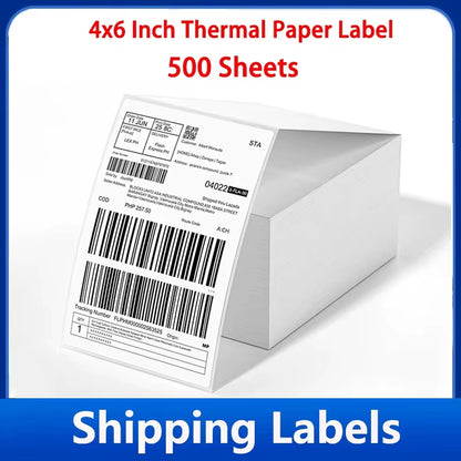 4X6 Inch 500Sheets Thermal Shipping Self-Adhesive Label Printer Shipping Labels Oil-Proof Labels All-Purpose Sticker Label Paper