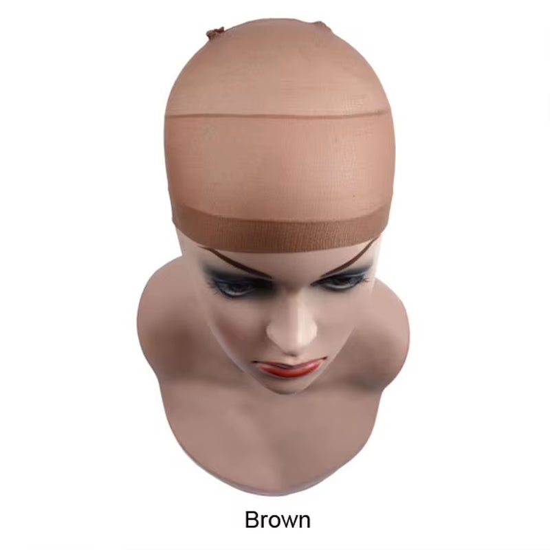 2 Pcs/ Pack Wig Caps Hair Nets Weave Hairnets Wig Nets Stretch Mesh Caps Stocking Caps for Making Wigs Free Size