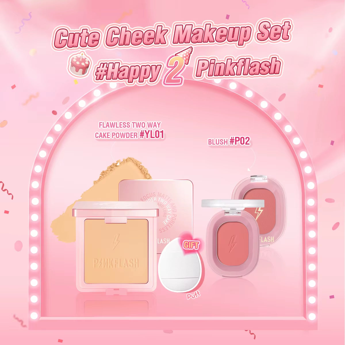 2 Anniversary Full Makeup Sets Waterproof Liquid Lipstick Face Concealer Eyeshadow Palette Mascara Eyebrow Cosmetics