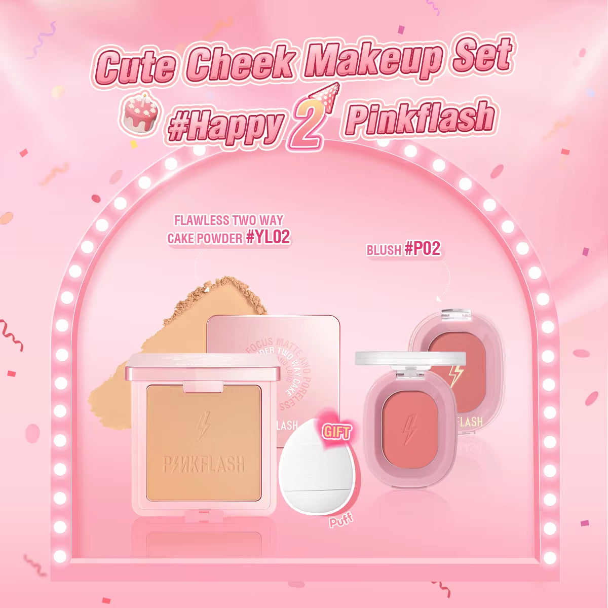 2 Anniversary Full Makeup Sets Waterproof Liquid Lipstick Face Concealer Eyeshadow Palette Mascara Eyebrow Cosmetics