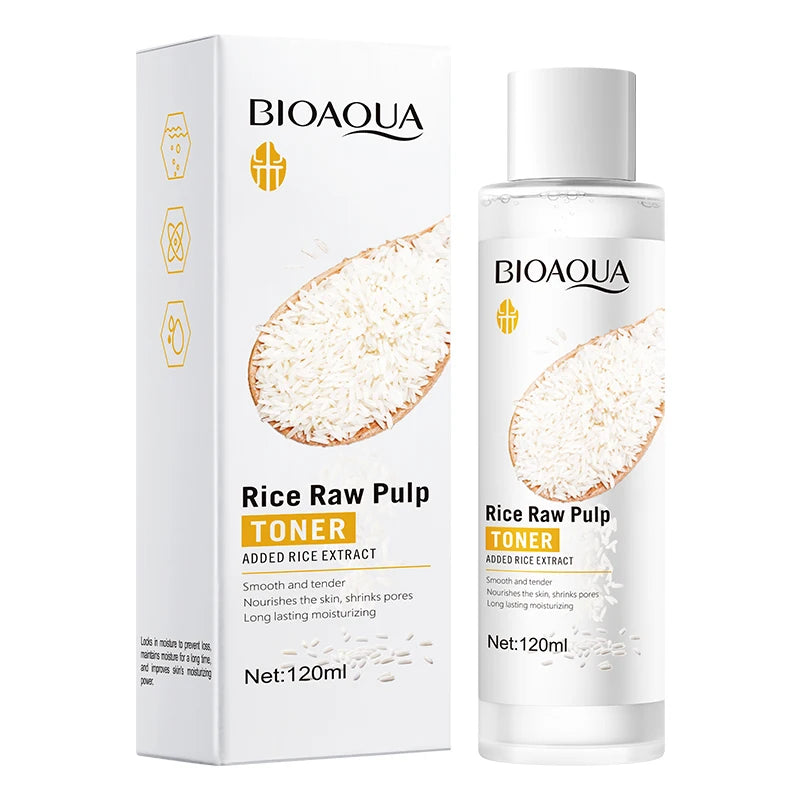 Rice Raw Pulp Face Toner Moisturizing Water Brightening Lifting Deep Facial Cleanser for Young Glowy Korean Skin Care