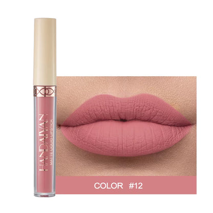 Matte Velvet 12-Color Lip Gloss Liquid Lipstick - Long-Lasting, Waterproof Lip Tint