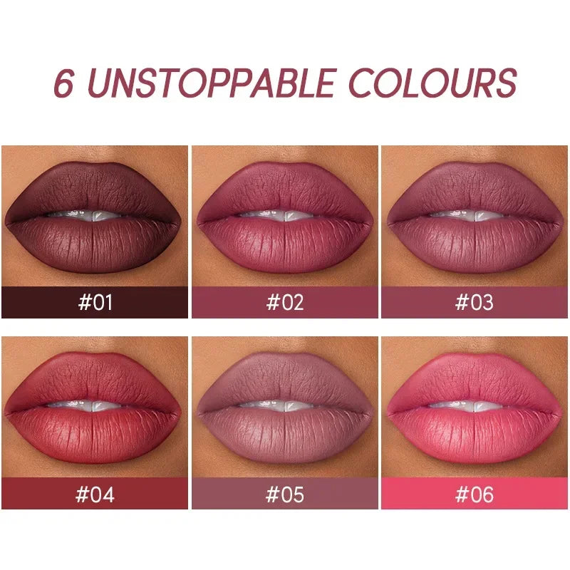 12Colors Matte Lipstick Waterproof Lip Liner High Pigmented Lasting Lip Gloss 2 in 1 Lipstick Set Makeup Cosmetics Beauty Lips