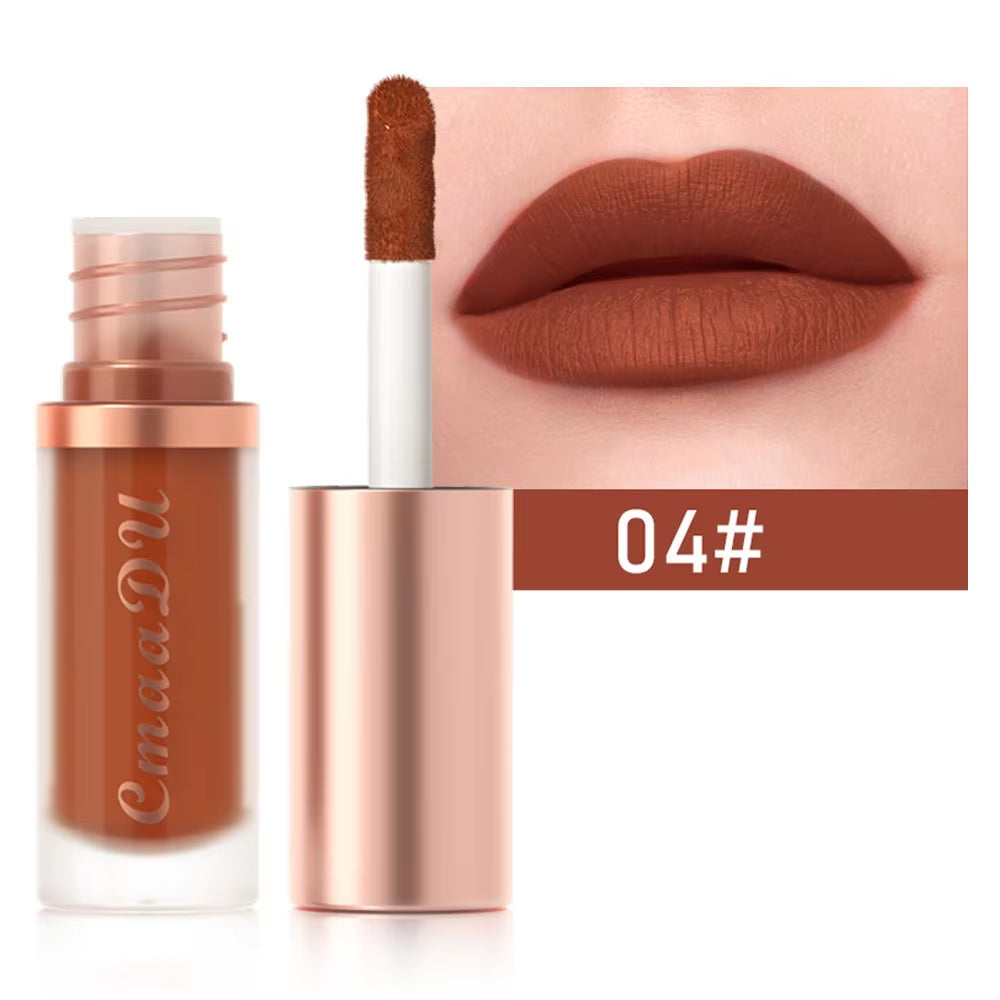 1Pcs Waterproof Matte Velvet Lip Glaze Moisturizing Long Lasting Non-Stick Cup Not Easy to Fade Lip Gloss Lipstick Makeup