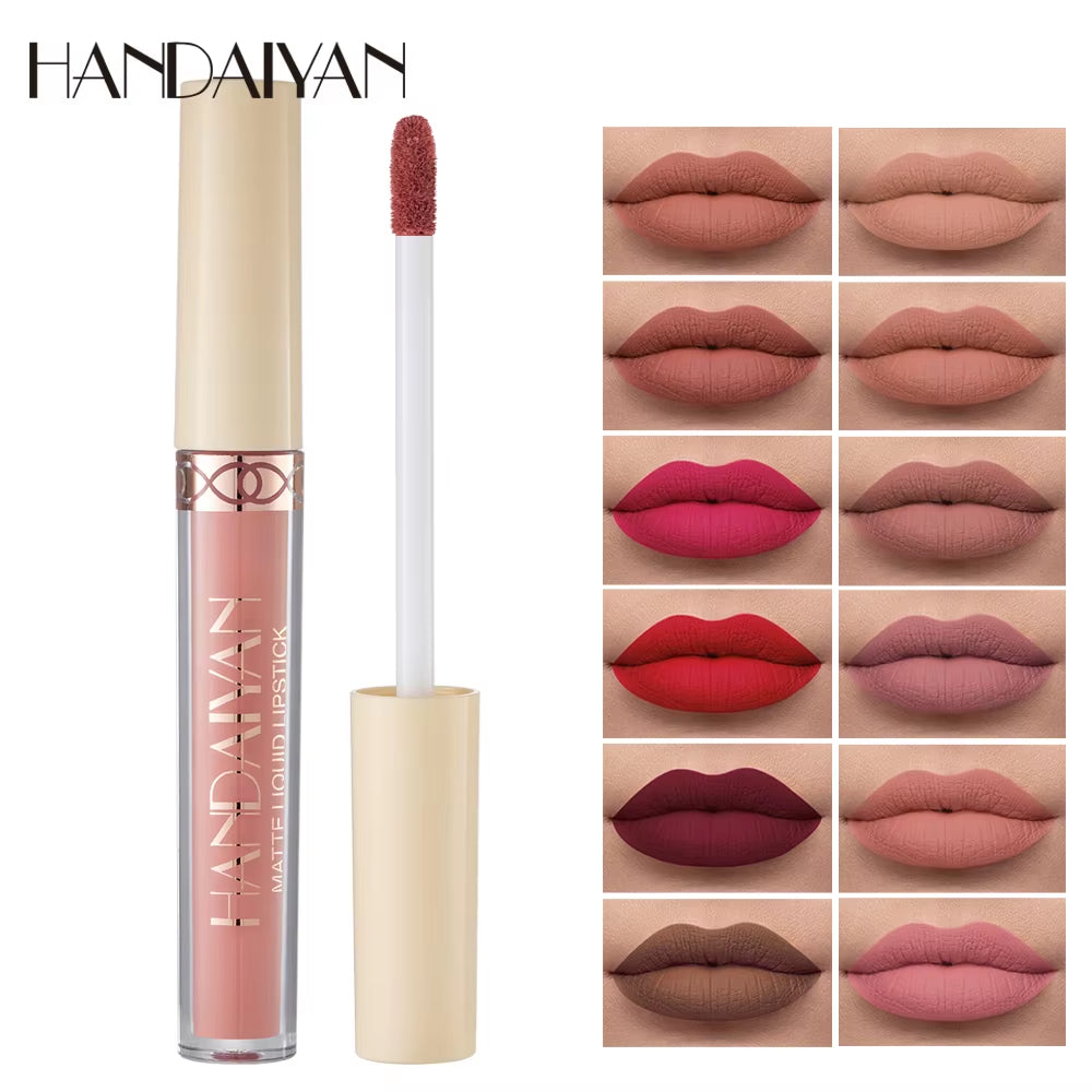 Matte Velvet 12-Color Lip Gloss Liquid Lipstick - Long-Lasting, Waterproof Lip Tint