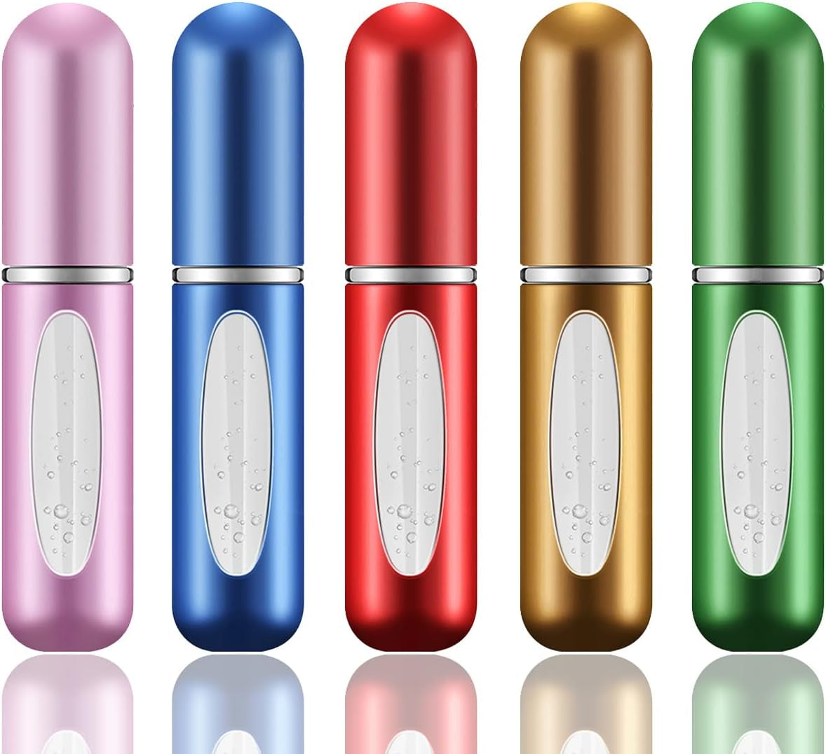 5 PCS 5Ml Perfume Atomiser Refillable Bottles, Portable Mini Spray Travel Bottle with Visual Window Perfume Travel Bottle for Purse Handbag Pocket Luggage - Holiday Essentials