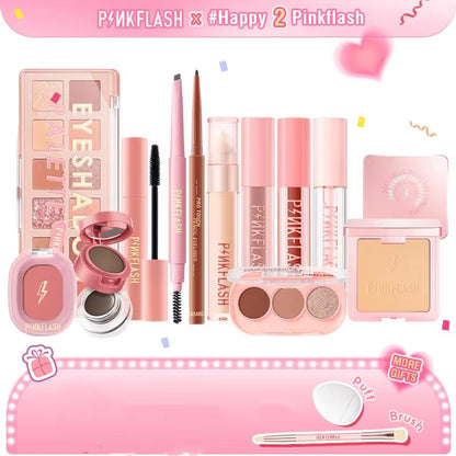 2 Anniversary Full Makeup Sets Waterproof Liquid Lipstick Face Concealer Eyeshadow Palette Mascara Eyebrow Cosmetics