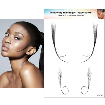 1PC Hair Tattoo Stickers Creating the Seriously Real Baby Hairs Temporary Hairline Sticker Curly Template Hair Edge Tattoo Stick
