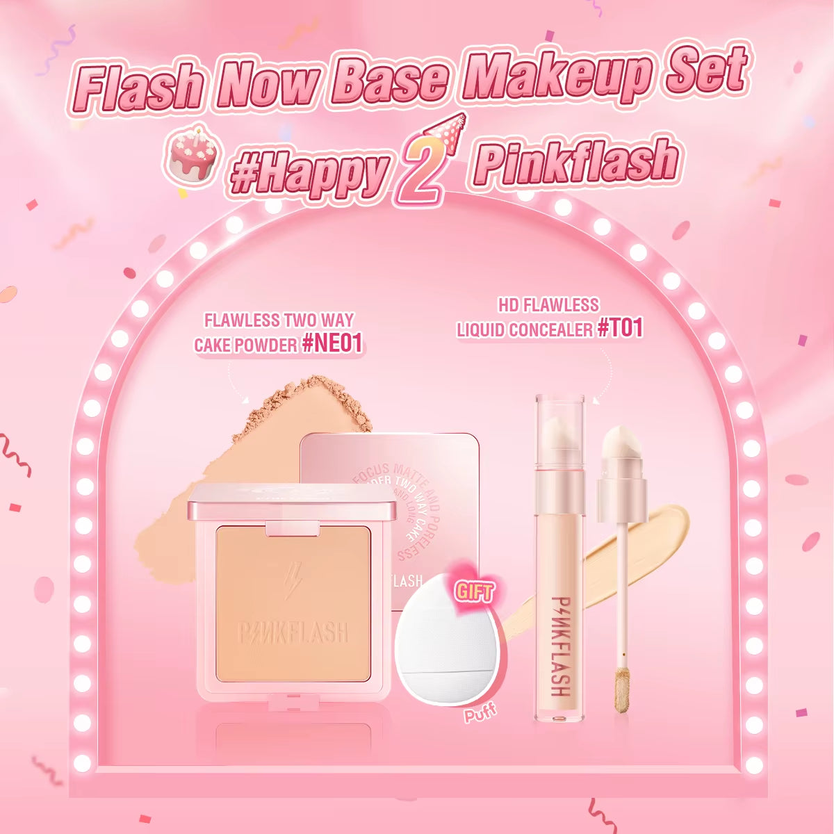 2 Anniversary Full Makeup Sets Waterproof Liquid Lipstick Face Concealer Eyeshadow Palette Mascara Eyebrow Cosmetics