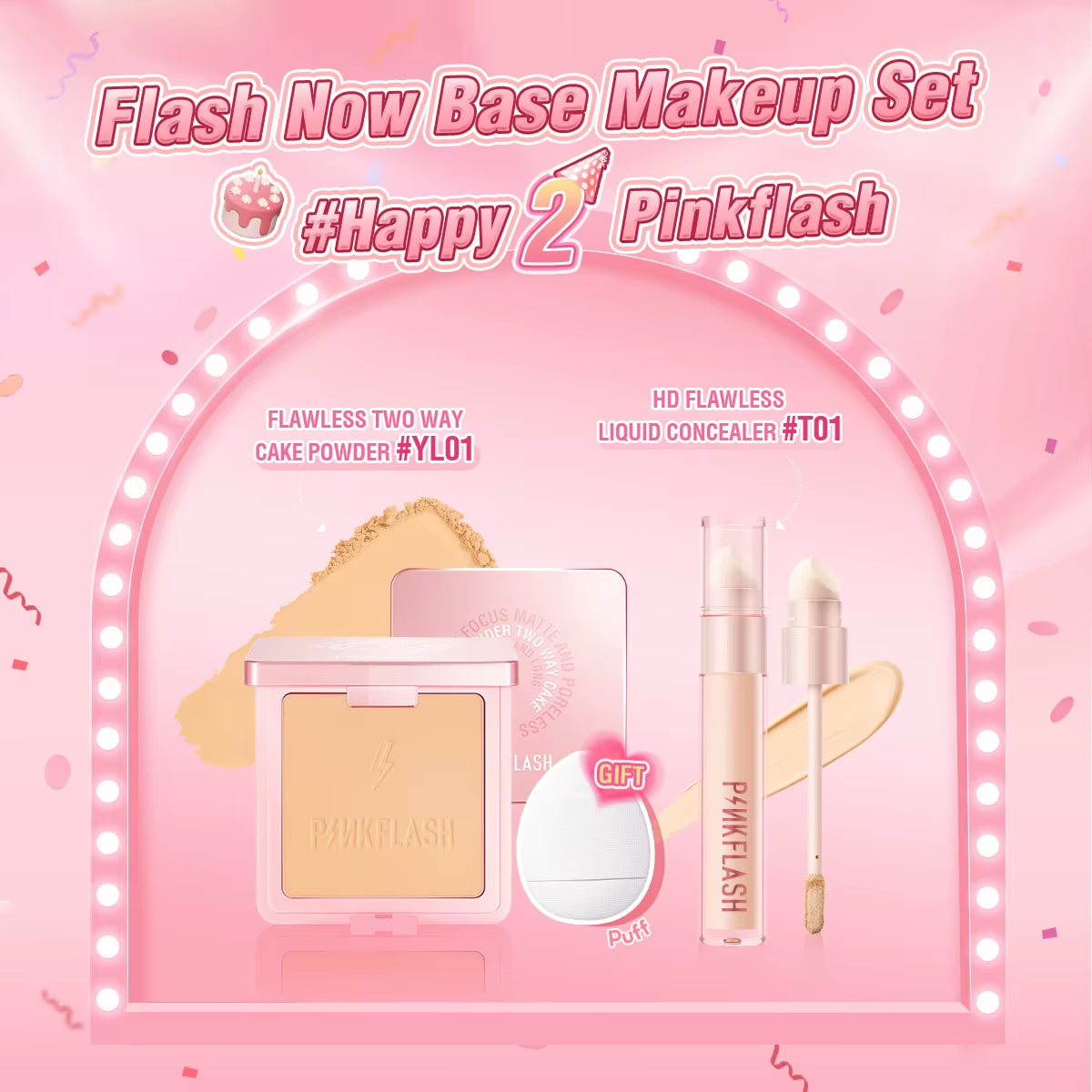 2 Anniversary Full Makeup Sets Waterproof Liquid Lipstick Face Concealer Eyeshadow Palette Mascara Eyebrow Cosmetics