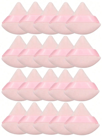50Pcs/20Pcs/10Pcs/6Pcs Triangle Flocked Cosmetic Makeup Sponges, Soft & Fluffy, Suitable for Face & Body Powder Puffs