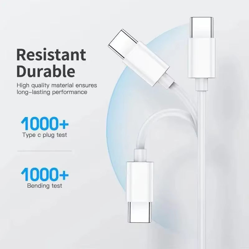 20/50/100Pcs 1M Type C to Type C Usb-C Cable 2A Quick Charging PD Cables for Galaxy S20 S21 Note 10 Xiaomi Huawei IP12~14 Series