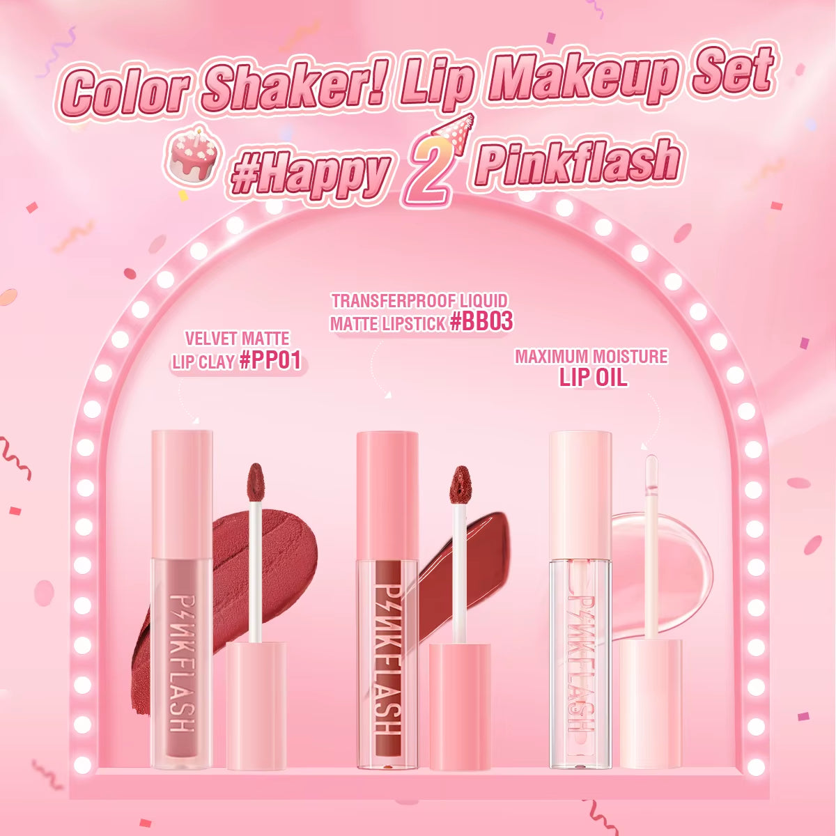 2 Anniversary Full Makeup Sets Waterproof Liquid Lipstick Face Concealer Eyeshadow Palette Mascara Eyebrow Cosmetics