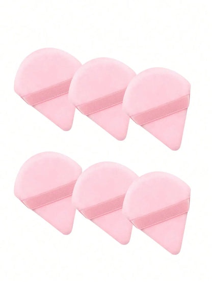 50Pcs/20Pcs/10Pcs/6Pcs Triangle Flocked Cosmetic Makeup Sponges, Soft & Fluffy, Suitable for Face & Body Powder Puffs