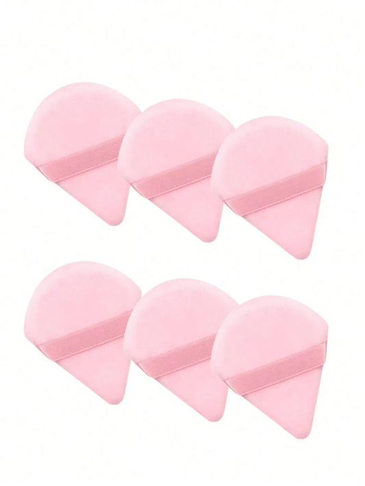 50Pcs/20Pcs/10Pcs/6Pcs Triangle Flocked Cosmetic Makeup Sponges, Soft & Fluffy, Suitable for Face & Body Powder Puffs