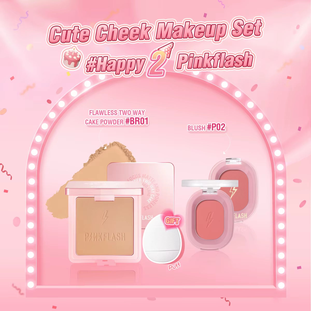 2 Anniversary Full Makeup Sets Waterproof Liquid Lipstick Face Concealer Eyeshadow Palette Mascara Eyebrow Cosmetics