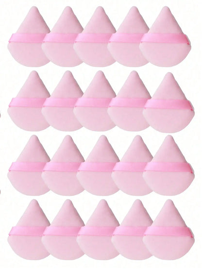 50Pcs/20Pcs/10Pcs/6Pcs Triangle Flocked Cosmetic Makeup Sponges, Soft & Fluffy, Suitable for Face & Body Powder Puffs
