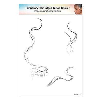 1PC Hair Tattoo Stickers Creating the Seriously Real Baby Hairs Temporary Hairline Sticker Curly Template Hair Edge Tattoo Stick