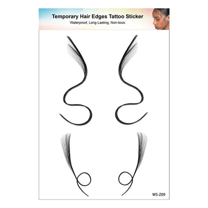 1PC Hair Tattoo Stickers Creating the Seriously Real Baby Hairs Temporary Hairline Sticker Curly Template Hair Edge Tattoo Stick