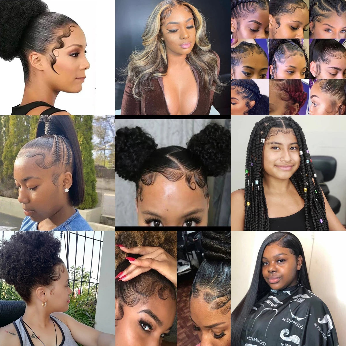 1PC Hair Tattoo Stickers Creating the Seriously Real Baby Hairs Temporary Hairline Sticker Curly Template Hair Edge Tattoo Stick
