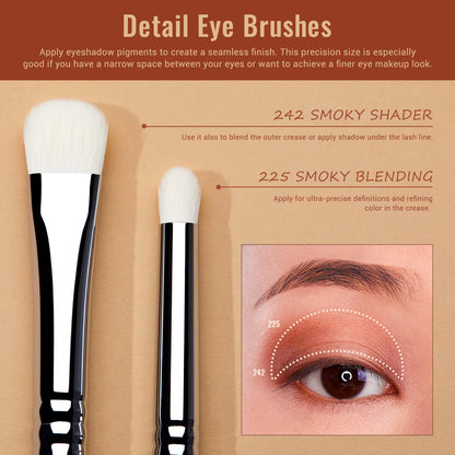 Eyeshadow Brush Set Eye Makeup Brushes Set Synthetic Blending Shader Crease Smoky Concealer Pencil T334